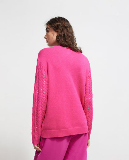 Sweater with diamanté detail