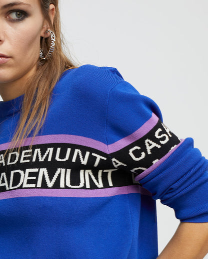 Knit sweater with logo