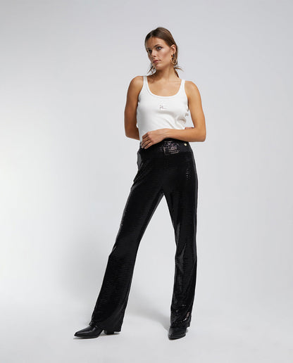 Sequinned knit trousers