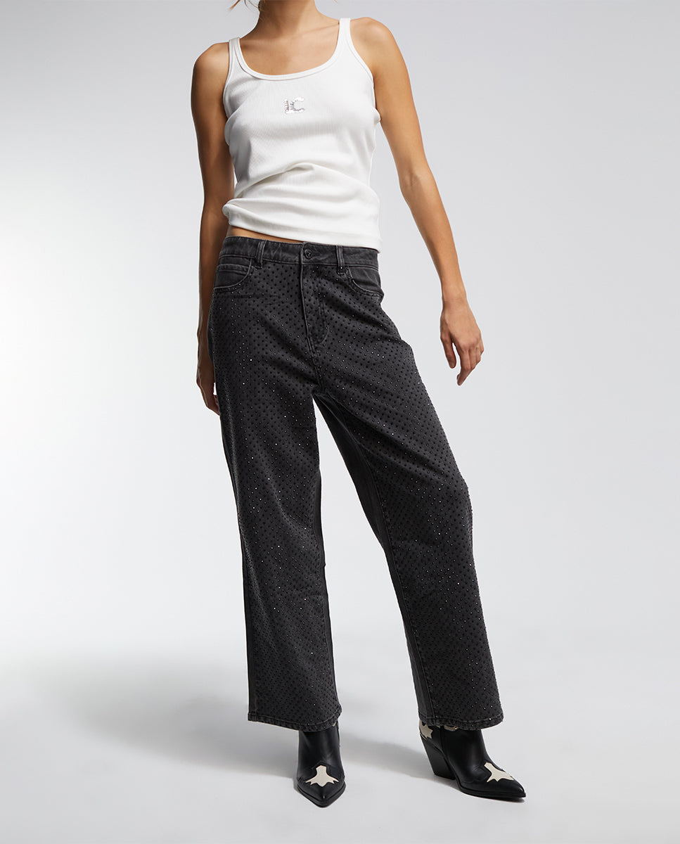 Jeans with diamanté detail