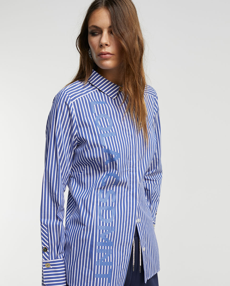 Striped shirt with logo