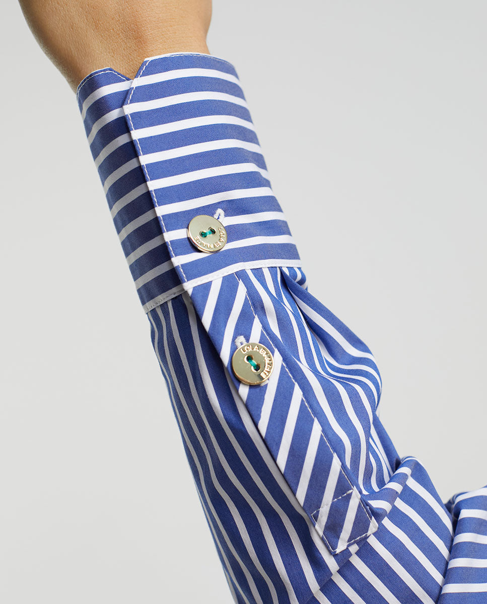 Striped shirt with logo