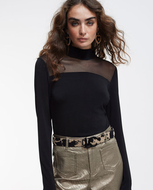 Sheer detail T-shirt