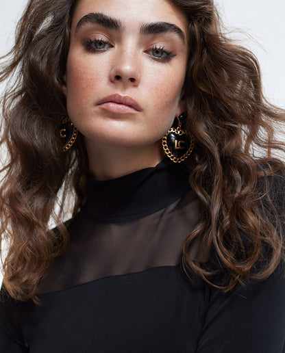 Sheer detail T-shirt