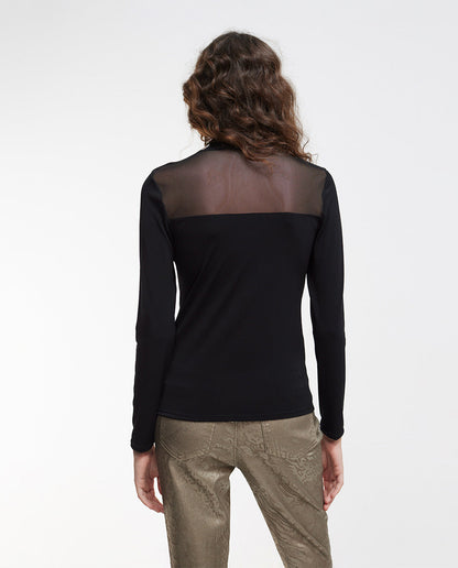 Sheer detail T-shirt