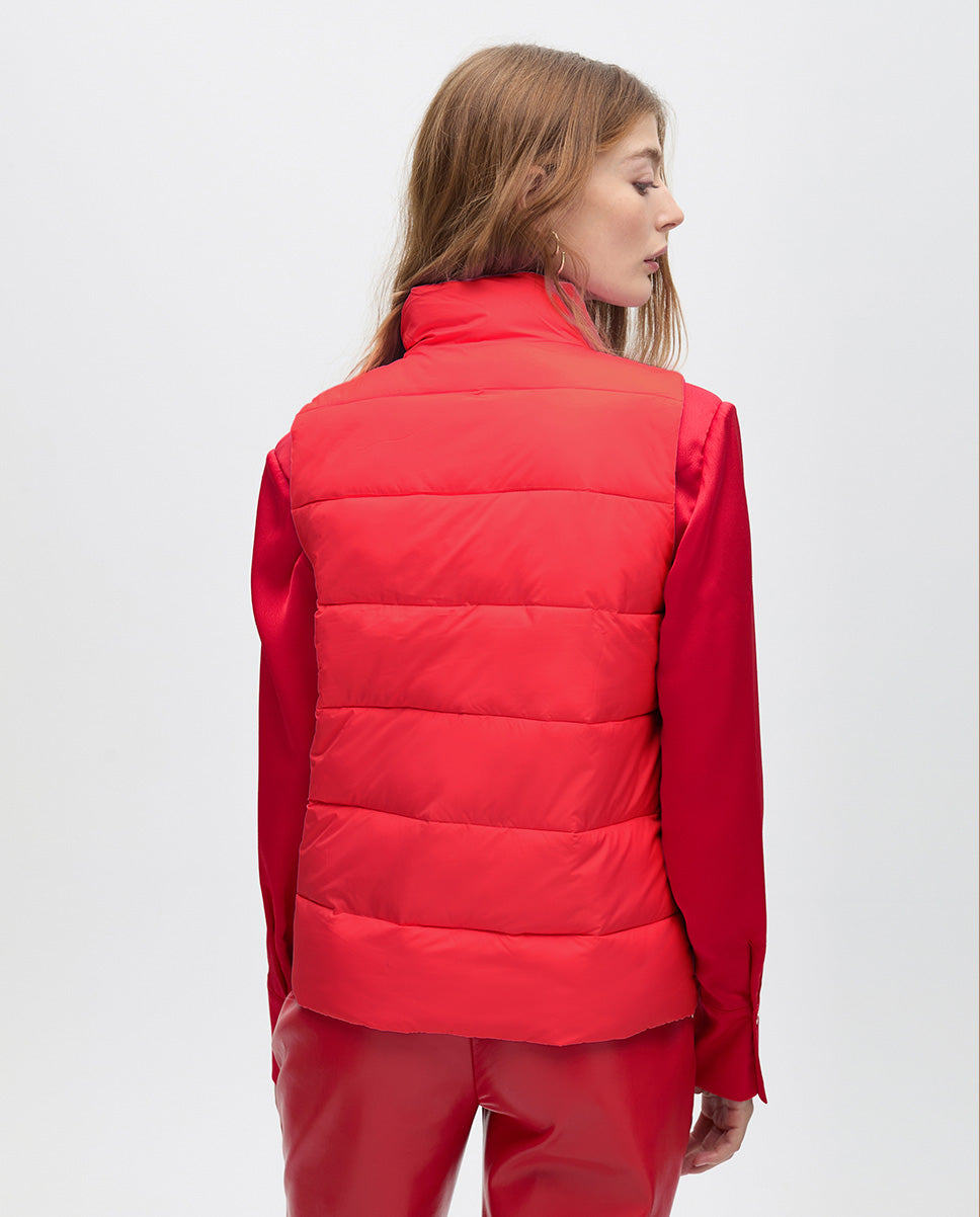 Padded Short Vest with Contrasts