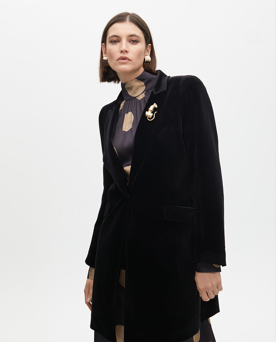 Fitted Velvet Coat
