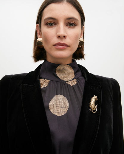 Fitted Velvet Coat