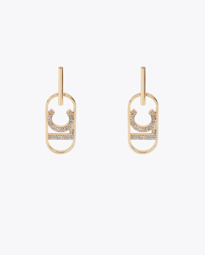 Oval LOGO jewel earrings
