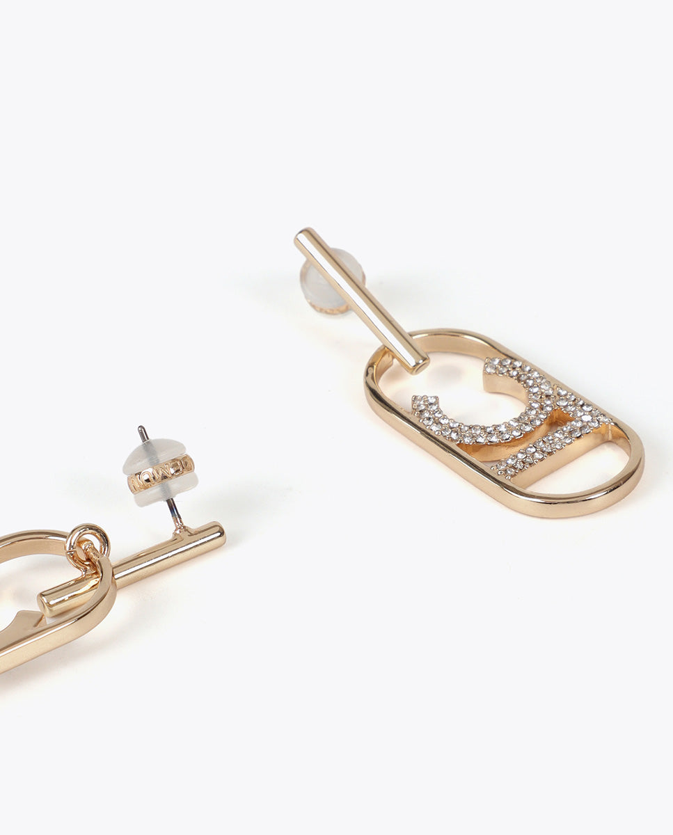 Oval LOGO jewel earrings