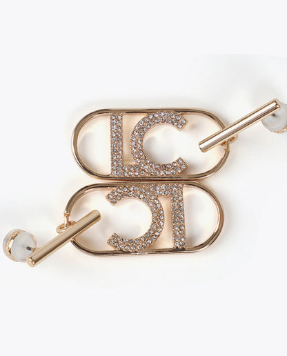Oval LOGO jewel earrings
