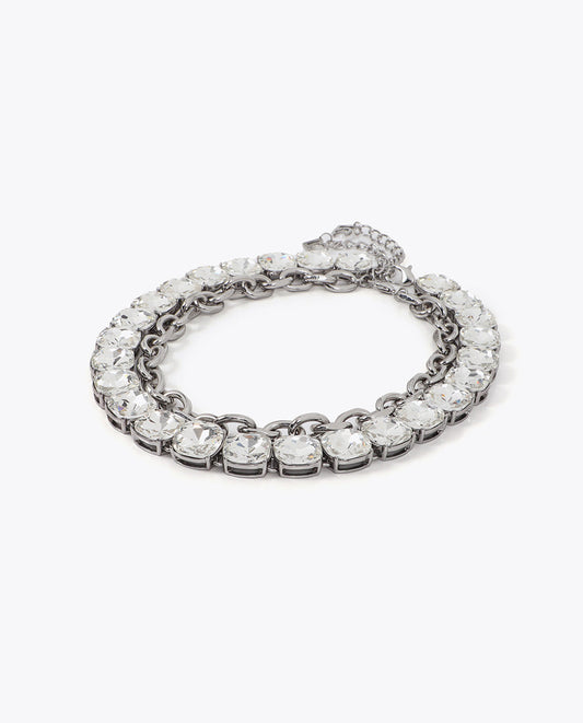 Double Jewel Short Necklace Set