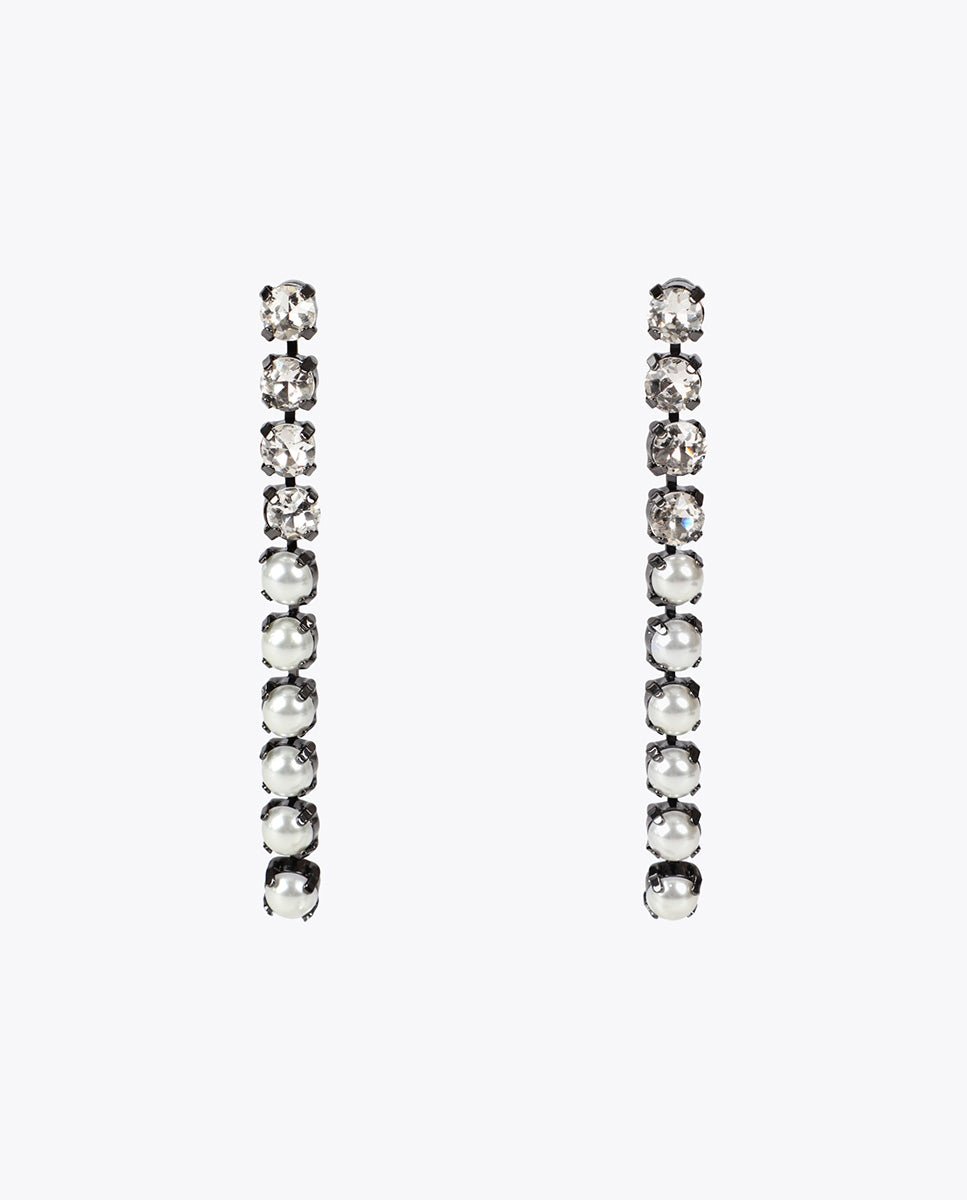 Crystal and Pearl Drop Earrings
