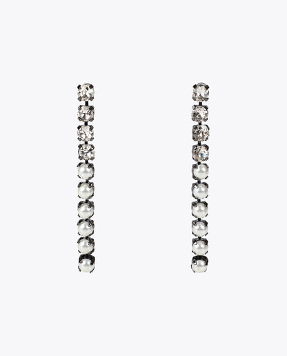 Crystal and Pearl Drop Earrings