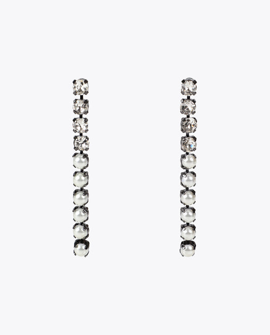 Crystal and Pearl Drop Earrings