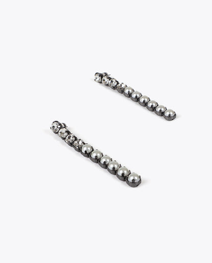 Crystal and Pearl Drop Earrings