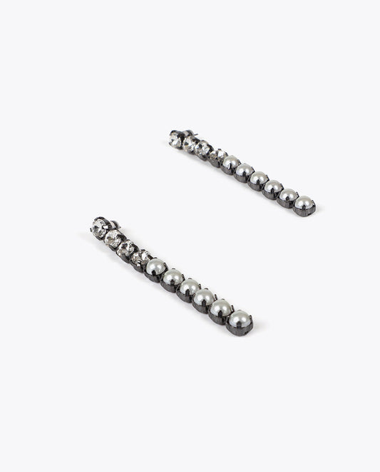 Crystal and Pearl Drop Earrings