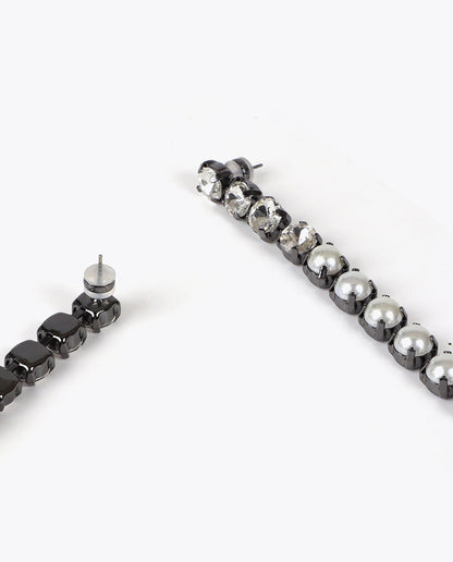 Crystal and Pearl Drop Earrings