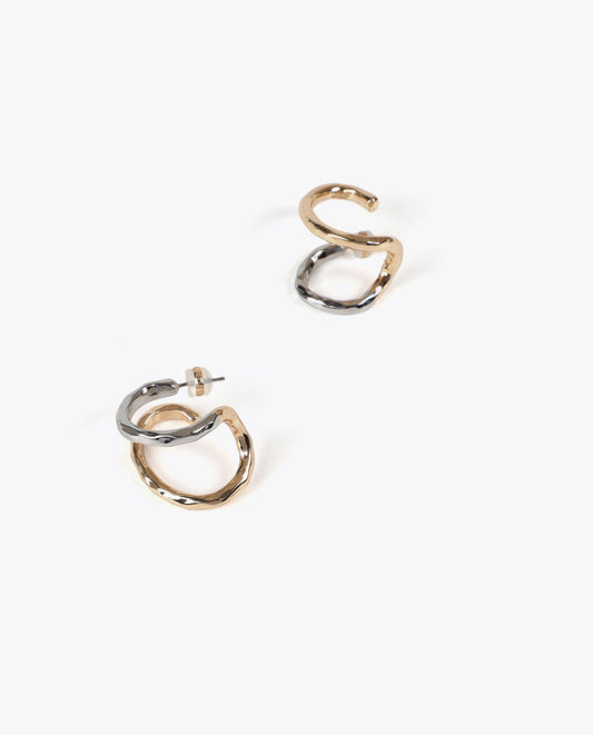 Combined Piercing Effect Earrings