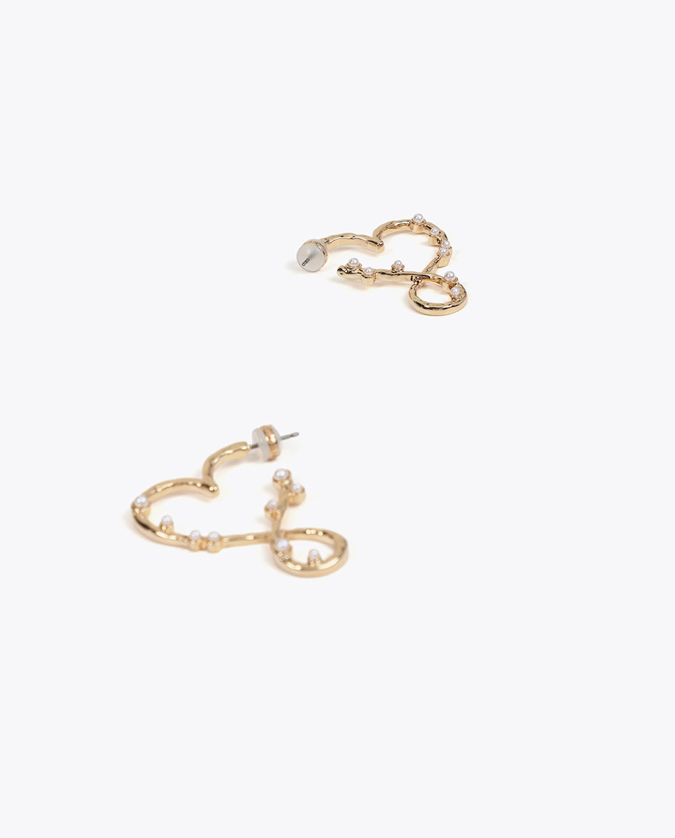 Infinity Heart Earrings with Pearls