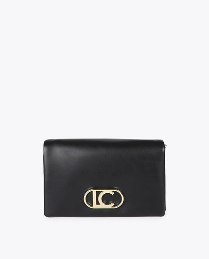 Faux Leather Crossbody with Three Compartments and Flap