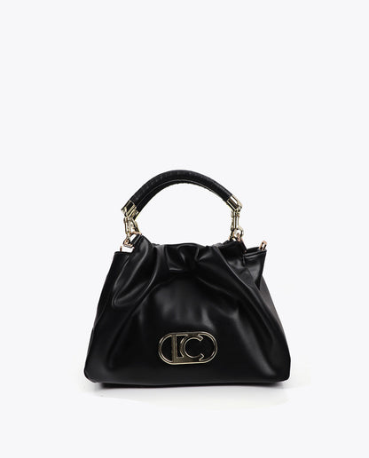 Crossbody Bag Leather Effect with Braided Handle and Metal Details