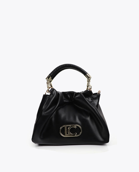Crossbody Bag Leather Effect with Braided Handle and Metal Details