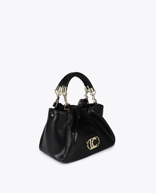 Crossbody Bag Leather Effect with Braided Handle and Metal Details