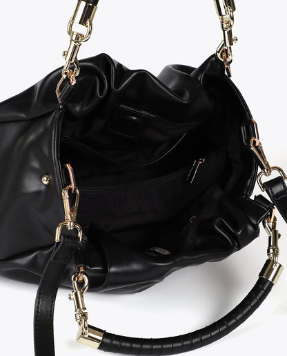 Crossbody Bag Leather Effect with Braided Handle and Metal Details