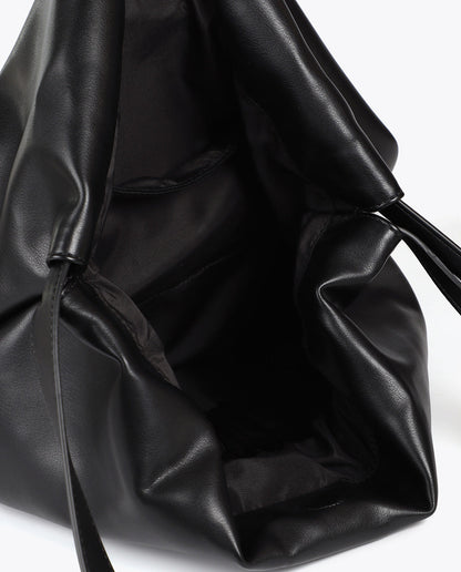 Leather Effect Shopper Bag with Oval LC Logo