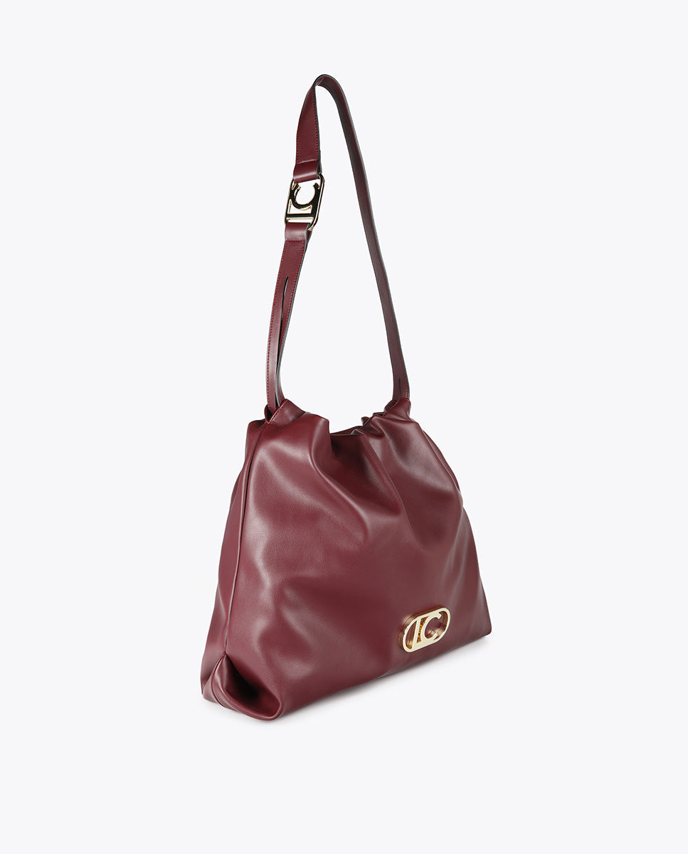 Leather Effect Shopper Bag with Oval LC Logo