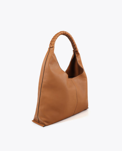 Shopper Bag Faux Leather Braided Handle Leopard LC Logo