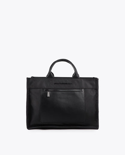 Nylon Bag with Leather Effect