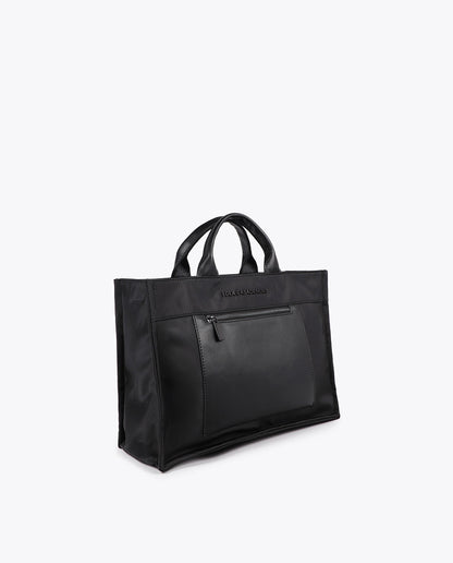 Nylon Bag with Leather Effect