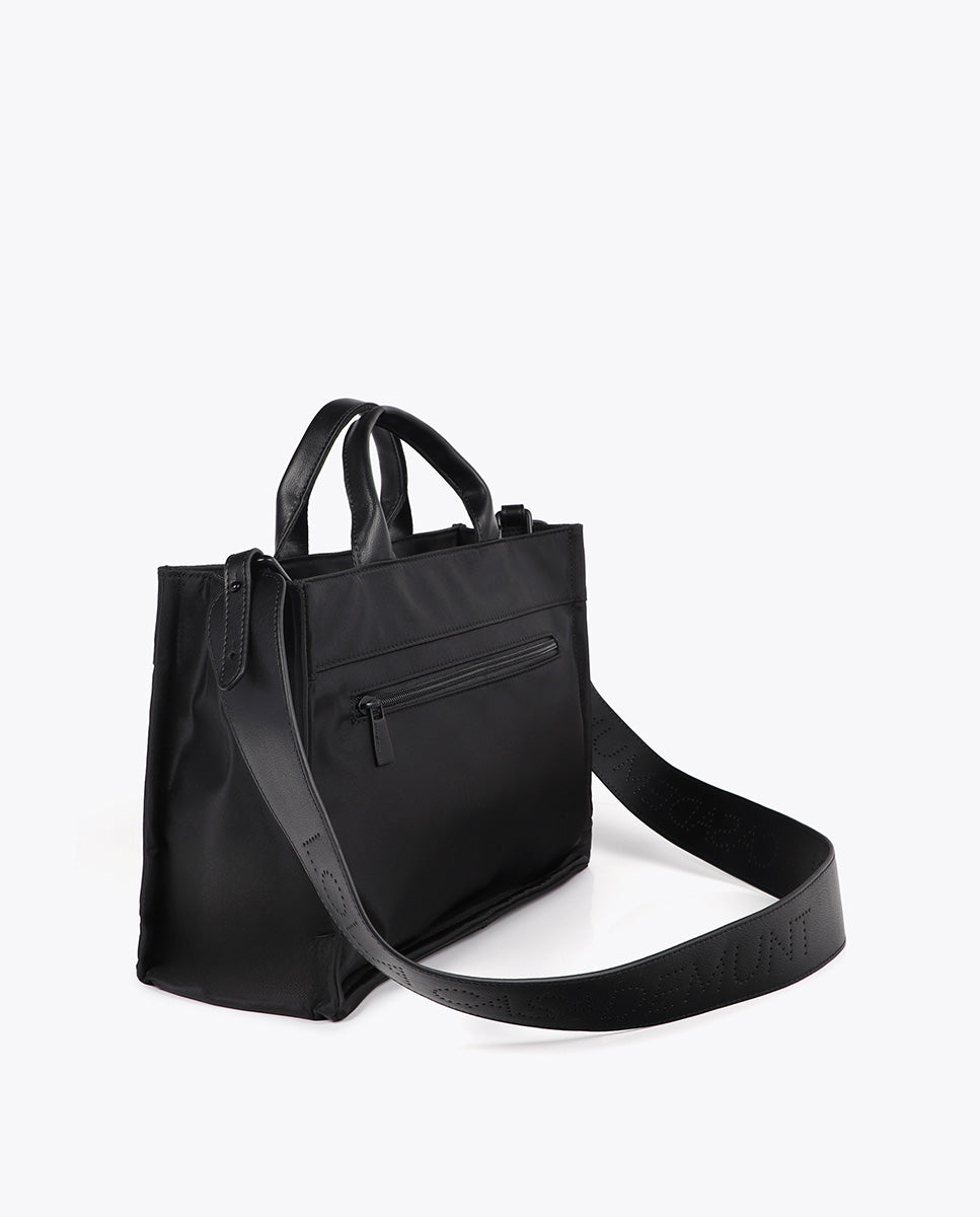 Nylon Bag with Leather Effect