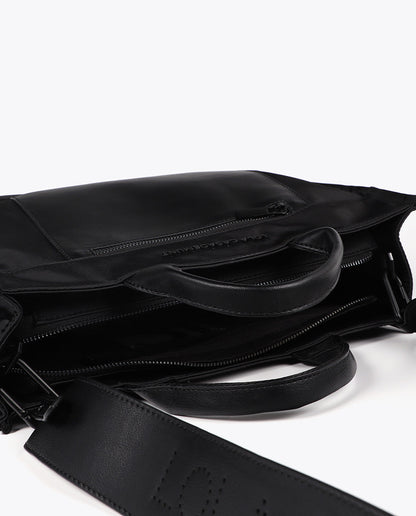 Nylon Bag with Leather Effect