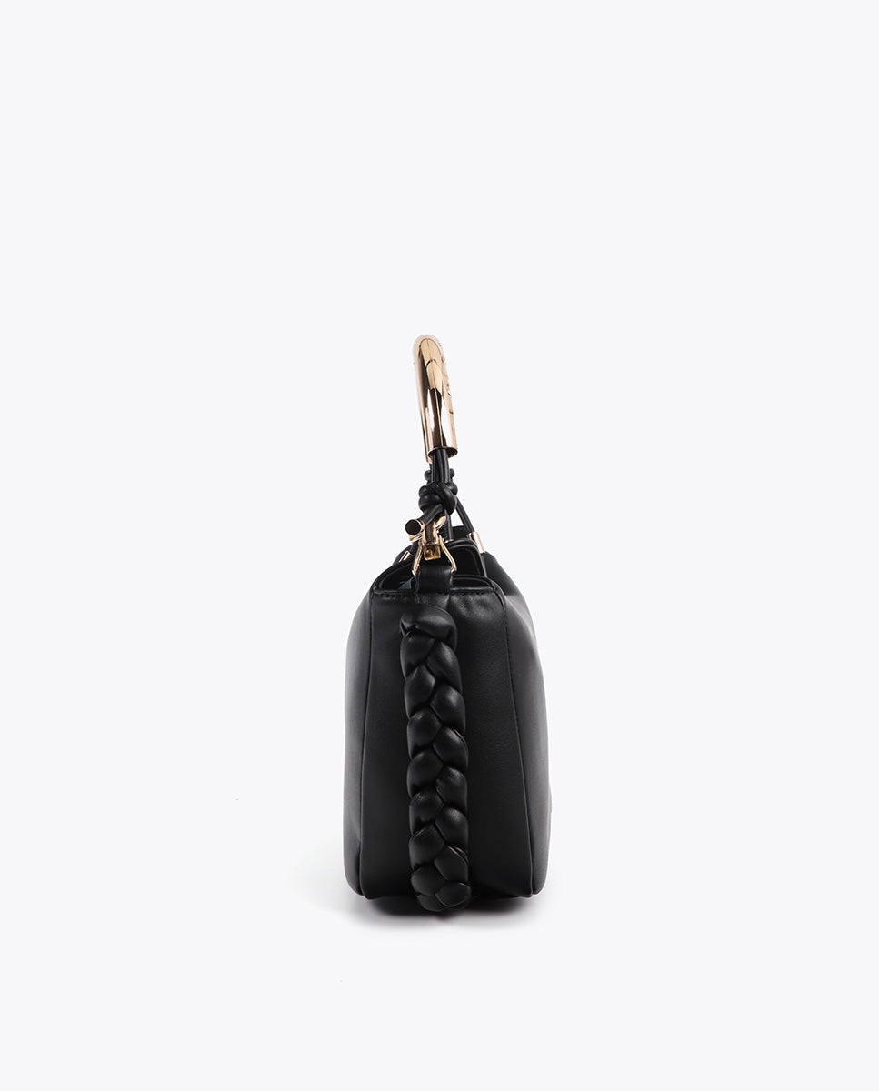 Customizable Metallic Handle Crossbody