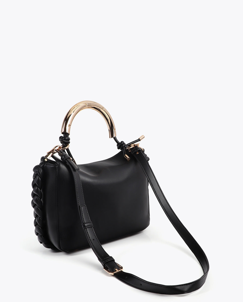 Customizable Metallic Handle Crossbody