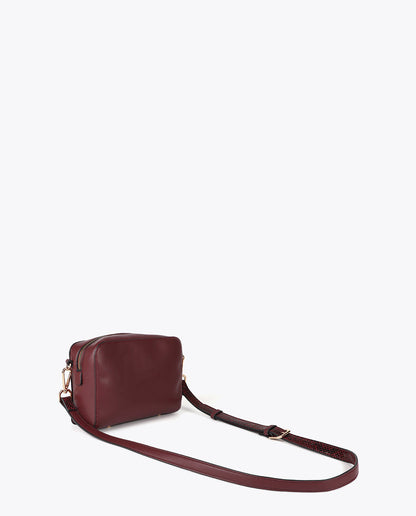 Oval LC Logo Snake Effect Crossbody Bag