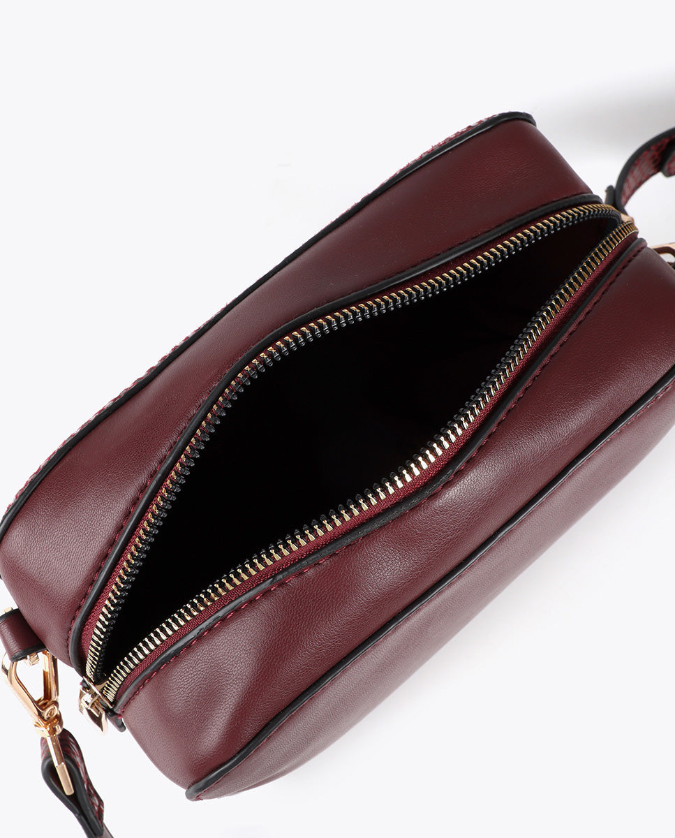 Oval LC Logo Snake Effect Crossbody Bag