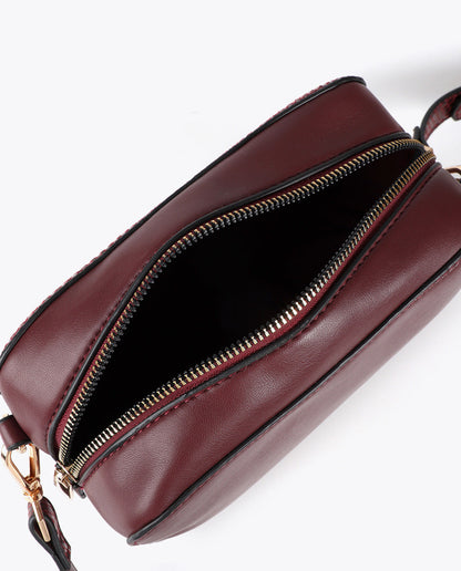 Oval LC Logo Snake Effect Crossbody Bag