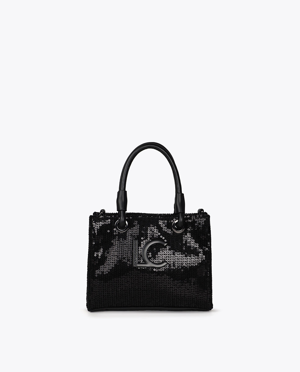Sequin Logo Mini Shopper
