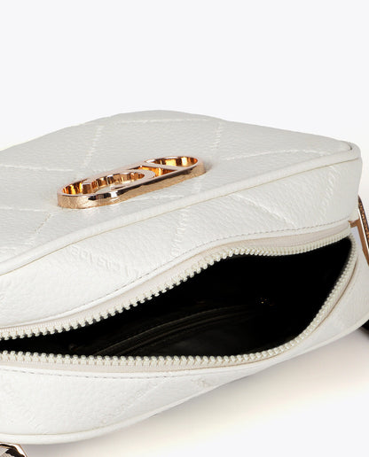 Monogram Diamond Oval Logo Faux Leather Crossbody