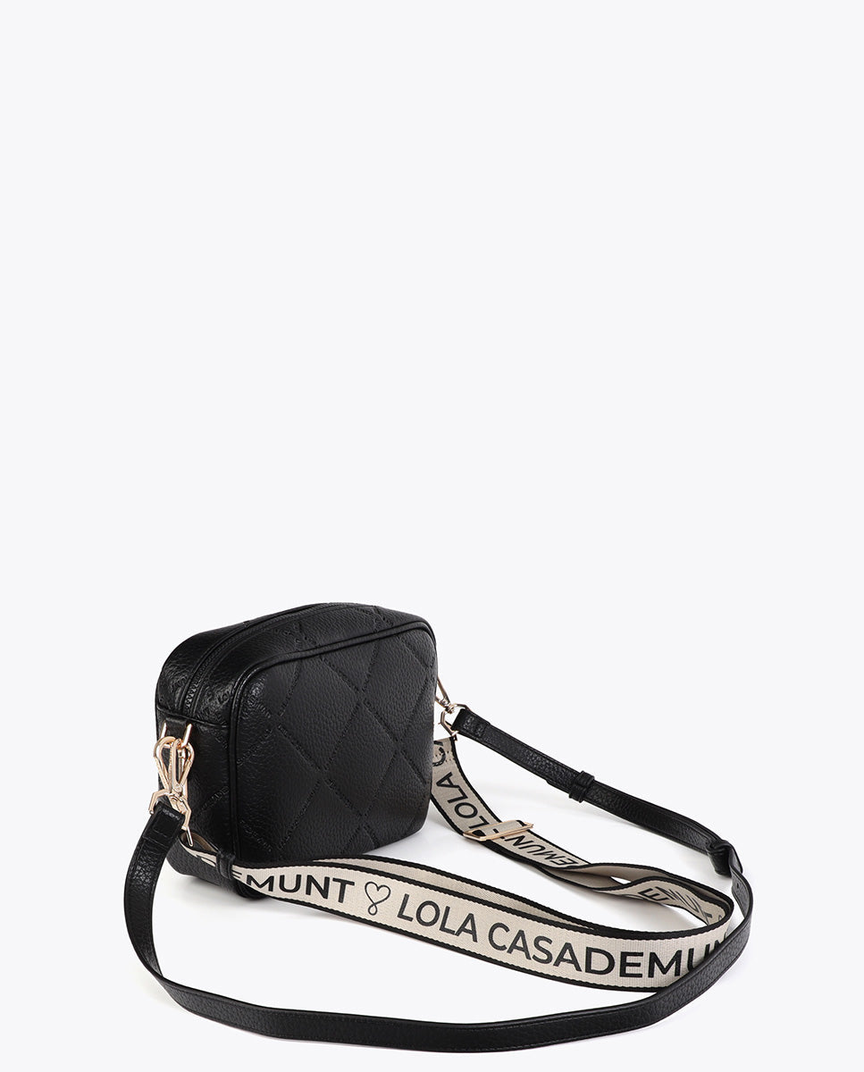 Monogram Diamond Oval Logo Faux Leather Crossbody