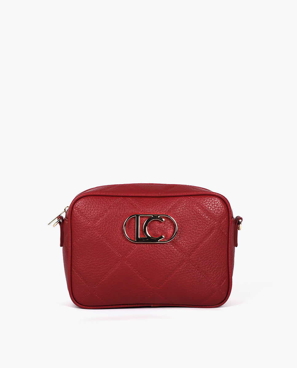 Monogram Diamond Oval Logo Faux Leather Crossbody