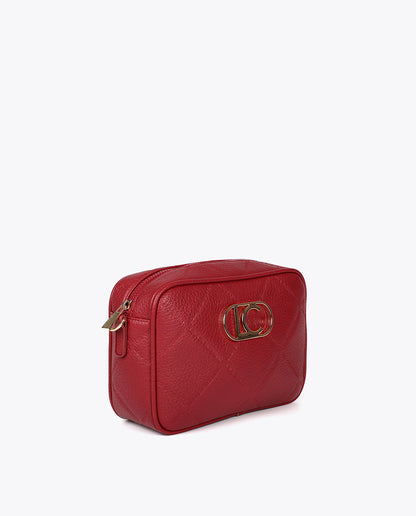 Monogram Diamond Oval Logo Faux Leather Crossbody