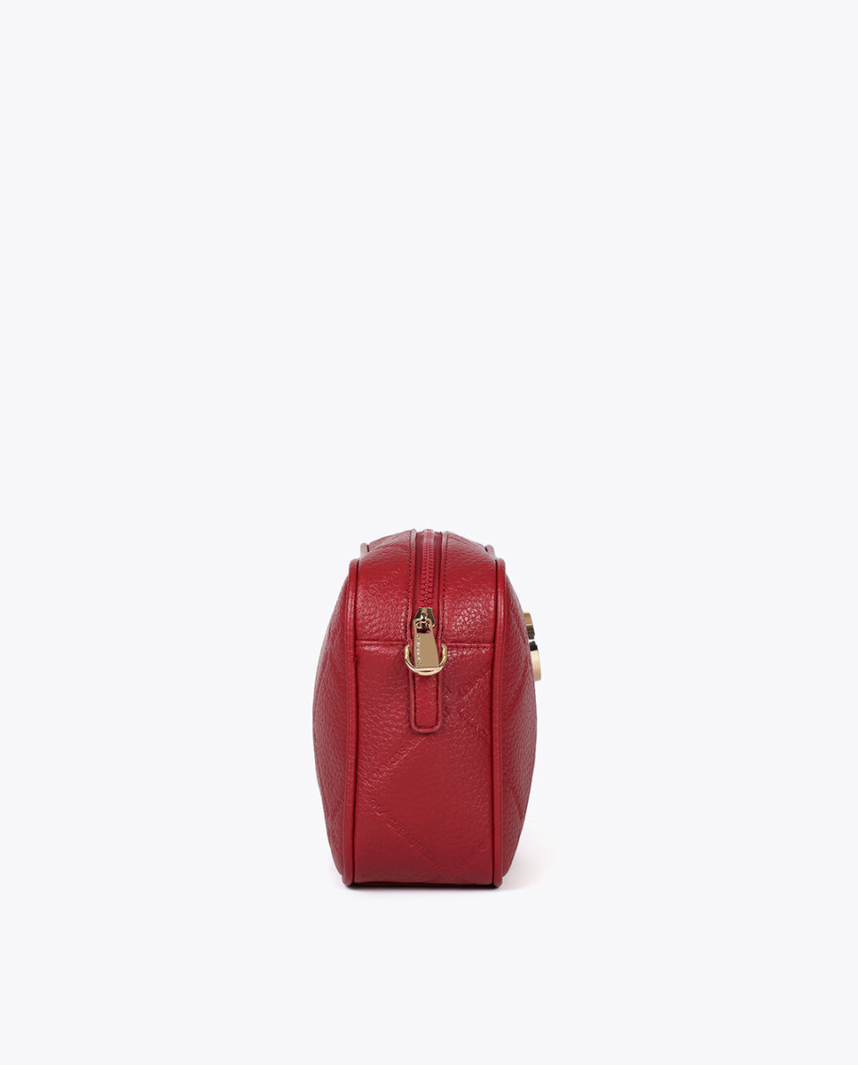 Monogram Diamond Oval Logo Faux Leather Crossbody