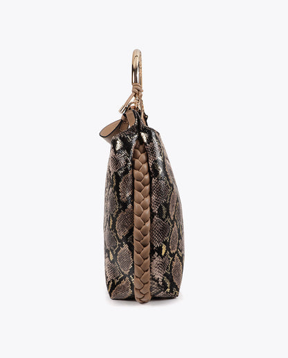 Metallic Handle Shopper Bag