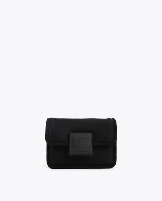 Neoprene Fabric Crossbody Bag with Silicone Logo Detail
