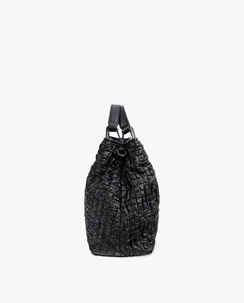 Ruched Leather Effect Bag